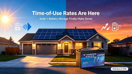100Ah LiFePO4 battery USA residential solar storage poster, 12.8V 1280Wh deep cycle lithium phosphate battery for US home solar panel off-grid power backup system