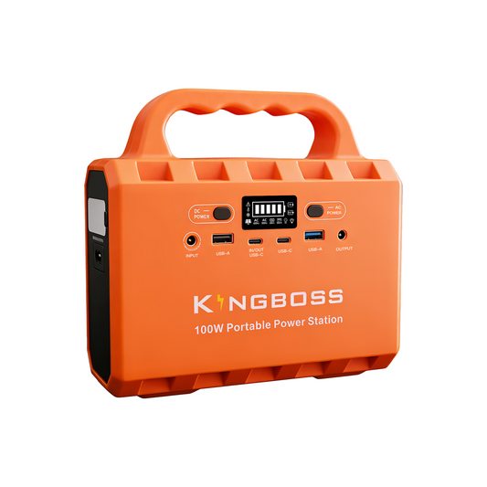 Kingboss 100W Portable Power Station, 96Wh LiFePO4 Battery with AC/DC/USB-C Outputs