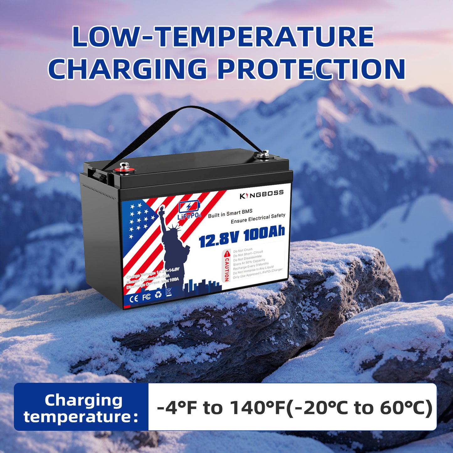 12V 100Ah LiFePO4 Battery - 8000+ Cycles, Built-in BMS for RV & Solar