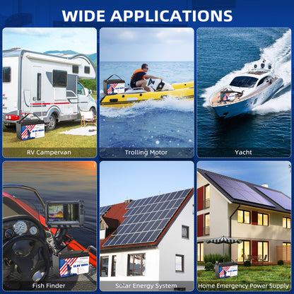 12V 100Ah LiFePO4 Battery - 8000+ Cycles, Built-in BMS for RV & Solar