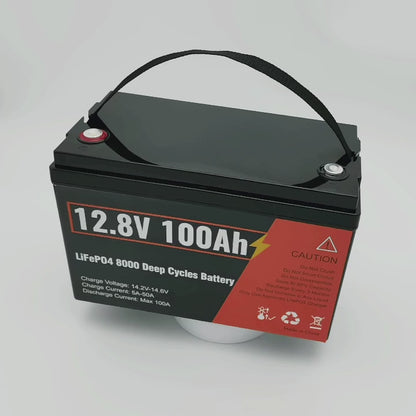 Kingboss 12.8V 100Ah LiFePO4 Battery, Built-in BMS, Long Cycle Life, 1280Wh for RV & Solar