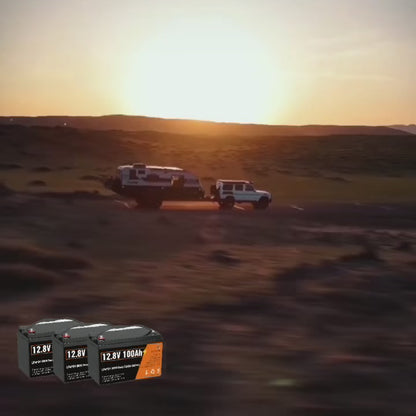 Kingboss 12.8V 100Ah LiFePO4 Battery, Built-in BMS, Long Cycle Life, 1280Wh for RV & Solar